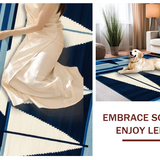 Ultra Soft Area Rug, Non Slip, Stain Resistant, Washable Area Rugs for Living Room, Bedroom, Elegant Blue Maritime Design(Blue)