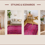 Ultra Soft Area Rug, Non Slip, Stain Resistant, Washable Area Rugs for Living Room, Bedroom, Vibrant Bold Leopard Aesthetic(Pink)