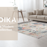 Ultra Soft Area Rug, Non Slip, Stain Resistant, Washable Area Rugs for Living Room, Bedroom, Charming Coastal Ogee Design(Gray)