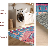 Ultra Soft Area Rug, Non Slip, Stain Resistant, Washable Area Rugs for Living Room, Bedroom, Boho Nursery(Blue)