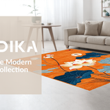 Ultra Soft Area Rug, Non Slip, Stain Resistant, Washable Area Rugs for Living Room, Bedroom, Artistic Multihued Nature Theme(Orange)
