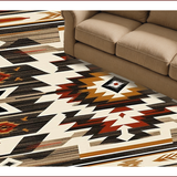 Ultra Soft Area Rug, Non Slip, Stain Resistant, Washable Area Rugs for Living Room, Bedroom, Rustic Earthy Tribal Motif(Beige)