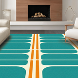 Teal Orange Artistic Stripes(Green)