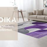 Ultra Soft Area Rug, Non Slip, Stain Resistant, Washable Area Rugs for Living Room, Bedroom, Contemporary Silver Grey Pattern(Purple)