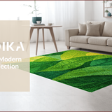 Ultra Soft Area Rug, Non Slip, Stain Resistant, Washable Area Rugs for Living Room, Bedroom, Lush Green Folk Art Inspiration(Green)