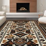 Ultra Soft Area Rug, Non Slip, Stain Resistant, Washable Area Rugs for Living Room, Bedroom, Stylish Contemporary Diamond Print(Brown)