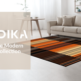 Ultra Soft Area Rug, Non Slip, Stain Resistant, Washable Area Rugs for Living Room, Bedroom, Rustic Earthy Striped Textile(Brown)