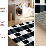 Ultra Soft Area Rug, Non Slip, Stain Resistant, Washable Area Rugs for Living Room, Bedroom, Contemporary Black and White Checkered Aesthetic(Black)