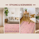 Ultra Soft Area Rug, Non Slip, Stain Resistant, Washable Area Rugs for Living Room, Bedroom, Contemporary Pink Animal Aesthetic(Pink)