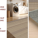 Ultra Soft Area Rug, Non Slip, Stain Resistant, Washable Area Rugs for Living Room, Bedroom, Rustic Earthy Textured Weave(Beige)
