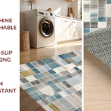 Ultra Soft Area Rug, Non Slip, Stain Resistant, Washable Area Rugs for Living Room, Bedroom, Abstract Blue-Grey Rug(Blue)