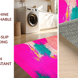 Ultra Soft Area Rug, Non Slip, Stain Resistant, Washable Area Rugs for Living Room, Bedroom, Radiant Contemporary Gradient Patterns(Pink)