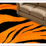 Ultra Soft Area Rug, Non Slip, Stain Resistant, Washable Area Rugs for Living Room, Bedroom, Wild Animal Print Chic Aesthetic(Orange)