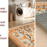 Ultra Soft Area Rug, Non Slip, Stain Resistant, Washable Area Rugs for Living Room, Bedroom, Sophisticated Lattice Design with Warm Hues(Orange)