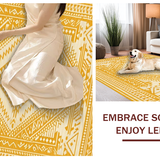 Ultra Soft Area Rug, Non Slip, Stain Resistant, Washable Area Rugs for Living Room, Bedroom, Warm Minimalist Diamond Arrangement(Yellow)
