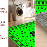 Ultra Soft Area Rug, Non Slip, Stain Resistant, Washable Area Rugs for Living Room, Bedroom, Rustic Shamrock Plaid Aesthetic(Green)