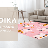 Ultra Soft Area Rug, Non Slip, Stain Resistant, Washable Area Rugs for Living Room, Bedroom, Lively Animal Print Cozy Vibe(Pink)