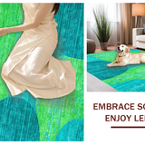Ultra Soft Area Rug, Non Slip, Stain Resistant, Washable Area Rugs for Living Room, Bedroom, Trendy Minimalist Color Block(Blue)