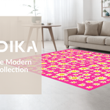 Ultra Soft Area Rug, Non Slip, Stain Resistant, Washable Area Rugs for Living Room, Bedroom, Lively Springtime Botanical Touch(Pink)