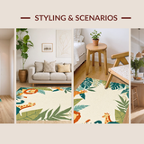 Ultra Soft Area Rug, Non Slip, Stain Resistant, Washable Area Rugs for Living Room, Bedroom, Chic Animal Print for Fun Spaces(Beige)