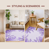 Ultra Soft Area Rug, Non Slip, Stain Resistant, Washable Area Rugs for Living Room, Bedroom, Lavender Dreamy Cloud Design(Purple)