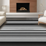 Ultra Soft Area Rug, Non Slip, Stain Resistant, Washable Area Rugs for Living Room, Bedroom, Sleek Minimalist Black and White Design(Black)