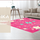 Ultra Soft Area Rug, Non Slip, Stain Resistant, Washable Area Rugs for Living Room, Bedroom, Funny Hot Pink Western Kitchen Rug for Cowgirl Decor(Pink)