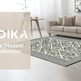 Ultra Soft Area Rug, Non Slip, Stain Resistant, Washable Area Rugs for Living Room, Bedroom, Stylish Monochrome Lattice Appeal(Beige)
