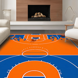 Ultra Soft Area Rug, Non Slip, Stain Resistant, Washable Area Rugs for Living Room, Bedroom, Whimsical Court Lines in Color(Orange)