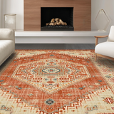 Ultra Soft Area Rug, Non Slip, Stain Resistant, Washable Area Rugs for Living Room, Bedroom, Rustic Warm Tones Decorative Piece(Beige)