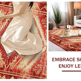 Ultra Soft Area Rug, Non Slip, Stain Resistant, Washable Area Rugs for Living Room, Bedroom, Vibrant Southwestern Tribal Aesthetic(Red)