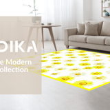 Ultra Soft Area Rug, Non Slip, Stain Resistant, Washable Area Rugs for Living Room, Bedroom, Charming Floral Yellow Accents(Yellow)