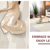 Ultra Soft Area Rug, Non Slip, Stain Resistant, Washable Area Rugs for Living Room, Bedroom, Trendy Smooth Tiled Composition(Beige)