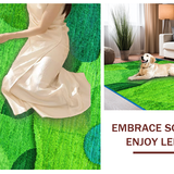 Lush Green Textured Moss Motif(Green)