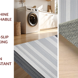 Ultra Soft Area Rug, Non Slip, Stain Resistant, Washable Area Rugs for Living Room, Bedroom, Sophisticated Diamond Motif Accent(Gray)