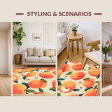 Ultra Soft Area Rug, Non Slip, Stain Resistant, Washable Area Rugs for Living Room, Bedroom, Charming Playful Peach Motif(Orange)