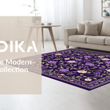 Ultra Soft Area Rug, Non Slip, Stain Resistant, Washable Area Rugs for Living Room, Bedroom, Dynamic Colorful Geometric Play(Purple)