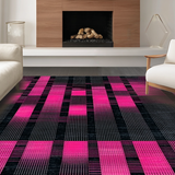 Ultra Soft Area Rug, Non Slip, Stain Resistant, Washable Area Rugs for Living Room, Bedroom, Sophisticated Artistic Ripple Motif(Pink)