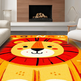 Ultra Soft Area Rug, Non Slip, Stain Resistant, Washable Area Rugs for Living Room, Bedroom, Sunny Animal Alphabet Array(Red)