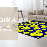 Ultra Soft Area Rug, Non Slip, Stain Resistant, Washable Area Rugs for Living Room, Bedroom, Whimsical Retro Smile Decor(Yellow)