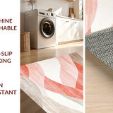 Ultra Soft Area Rug, Non Slip, Stain Resistant, Washable Area Rugs for Living Room, Bedroom, Pastel Ombre Linear Aesthetics(Red)