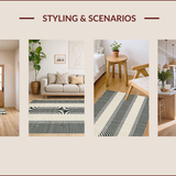 Ultra Soft Area Rug, Non Slip, Stain Resistant, Washable Area Rugs for Living Room, Bedroom, Elegant Striped Monochrome Aesthetic(Beige)