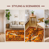 Ultra Soft Area Rug, Non Slip, Stain Resistant, Washable Area Rugs for Living Room, Bedroom, Bold Orange Playful Design Theme(Orange)