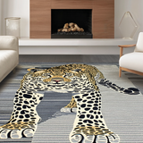 Ultra Soft Area Rug, Non Slip, Stain Resistant, Washable Area Rugs for Living Room, Bedroom, Minimalist Grey Animal Motif(Black)