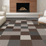 Ultra Soft Area Rug, Non Slip, Stain Resistant, Washable Area Rugs for Living Room, Bedroom, Trendy Minimalist Symmetrical Layout(Brown)
