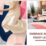 Ultra Soft Area Rug, Non Slip, Stain Resistant, Washable Area Rugs for Living Room, Bedroom, Geometric Blush Pink Kids Playroom Runner(Pink)