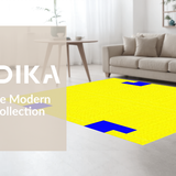 Ultra Soft Area Rug, Non Slip, Stain Resistant, Washable Area Rugs for Living Room, Bedroom, Vibrant Abstract Geometric Motif(Yellow)