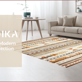 Ultra Soft Area Rug, Non Slip, Stain Resistant, Washable Area Rugs for Living Room, Bedroom, Artistic Vintage Geometric Accent(Orange)