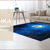 Ultra Soft Area Rug, Non Slip, Stain Resistant, Washable Area Rugs for Living Room, Bedroom, Celestial Blue Abstract Composition(Blue)