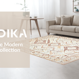 Ultra Soft Area Rug, Non Slip, Stain Resistant, Washable Area Rugs for Living Room, Bedroom, Contemporary Warm Color Contrast(Beige)